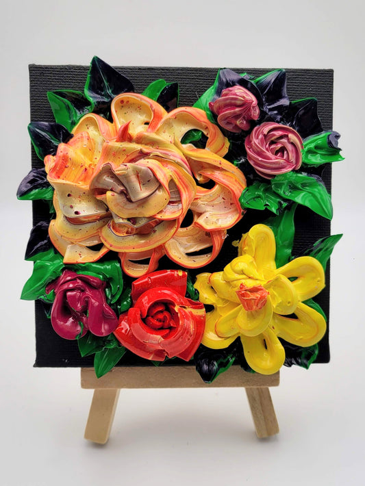 Mini Sculpted Painting-Bouquet 1